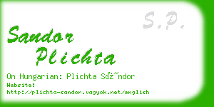 sandor plichta business card